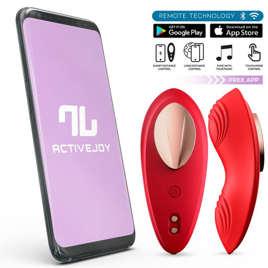 Into You App Control Silicone Panty Vibe red