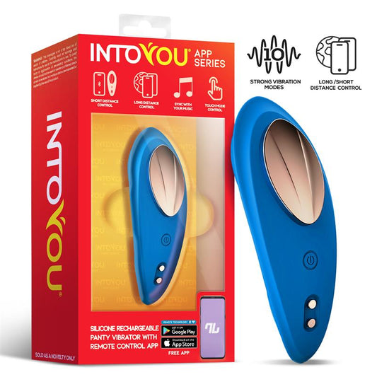 Into You App Control Silicone Panty Vibe blue box