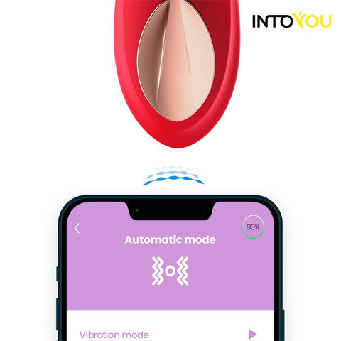 Into You App Control Silicone Panty Vibe phone control red