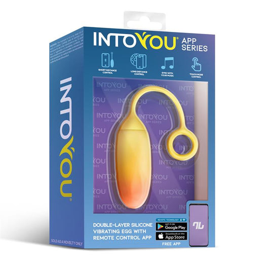 Into You App Series Vibrating Egg yellow orange box