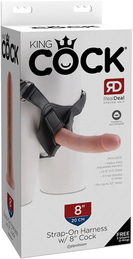 King Cock Strap On Harness 8 Inch Cock box