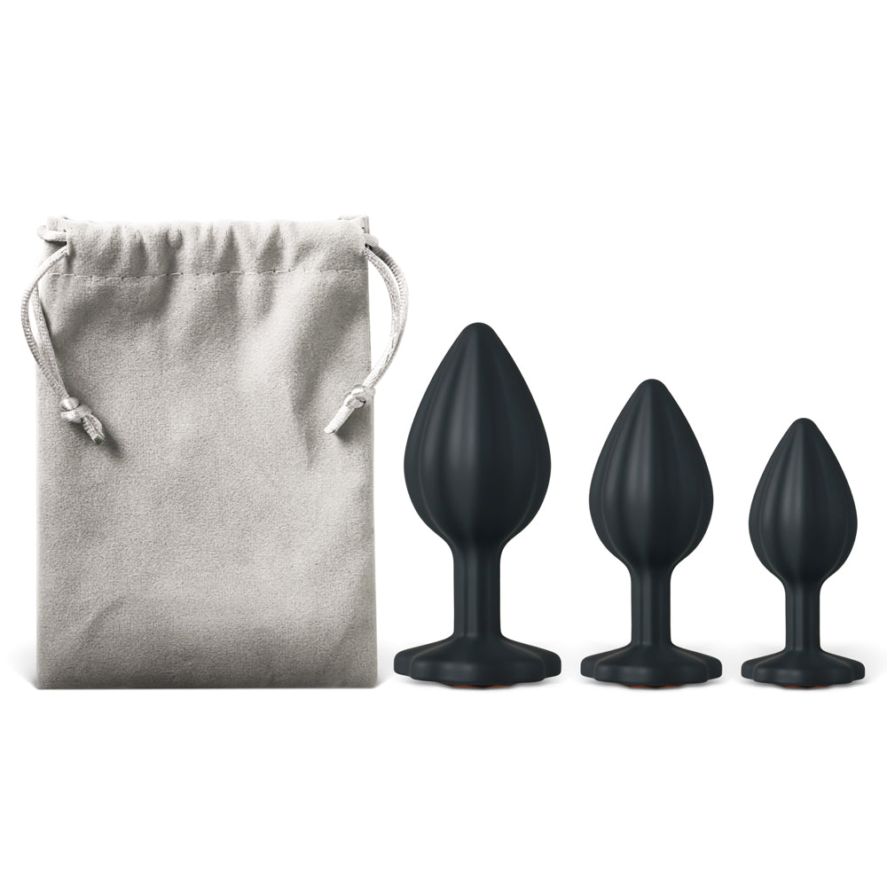 Loveangels Red Gem Base Silicone Butt Plug 3pk