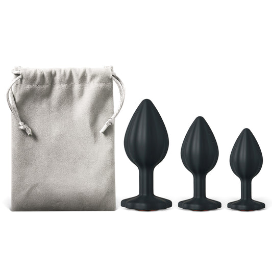 Loveangels Red Gem Base Silicone Butt Plug 3pk