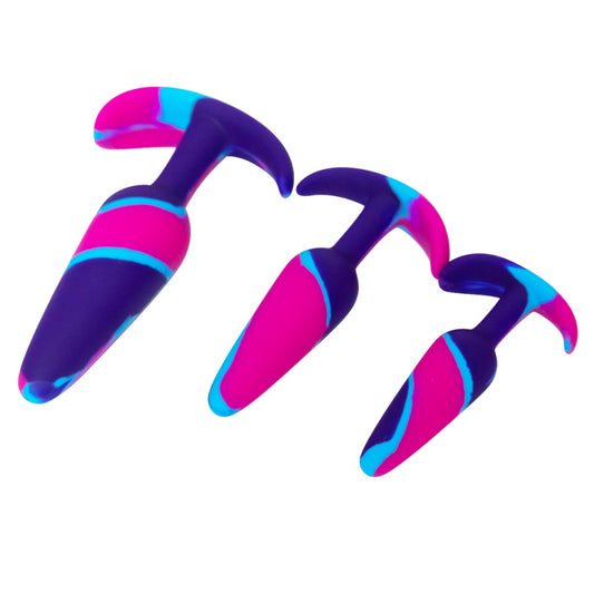 Loveangels Curved Rainbow Silicone Anal Training Set