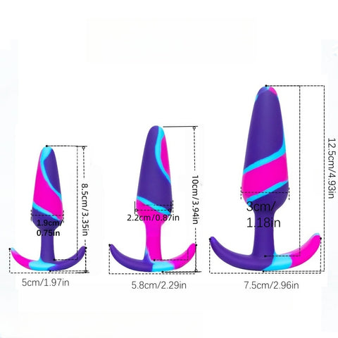 Loveangels Curved Rainbow Silicone Anal Training Set
