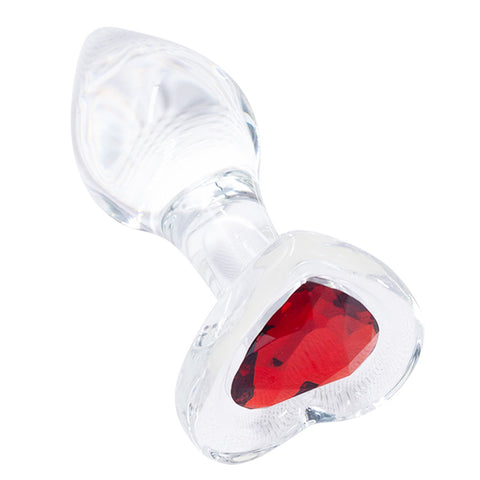 Loveangels Clear Glass Anal Plug Set With Heart Gems
