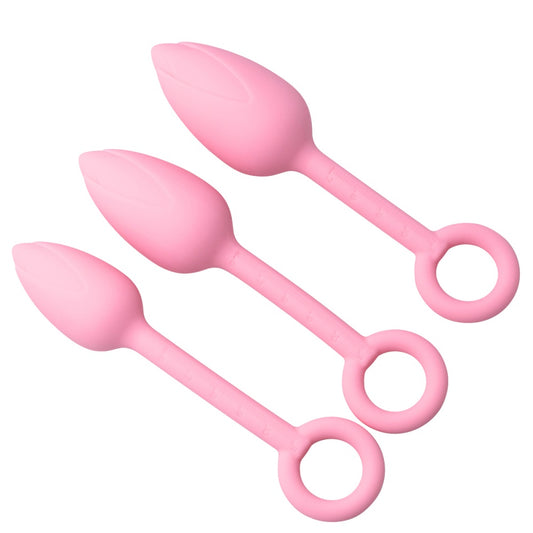 Loveangels Pink Silicone Tulip Bulb Anal Plug Set