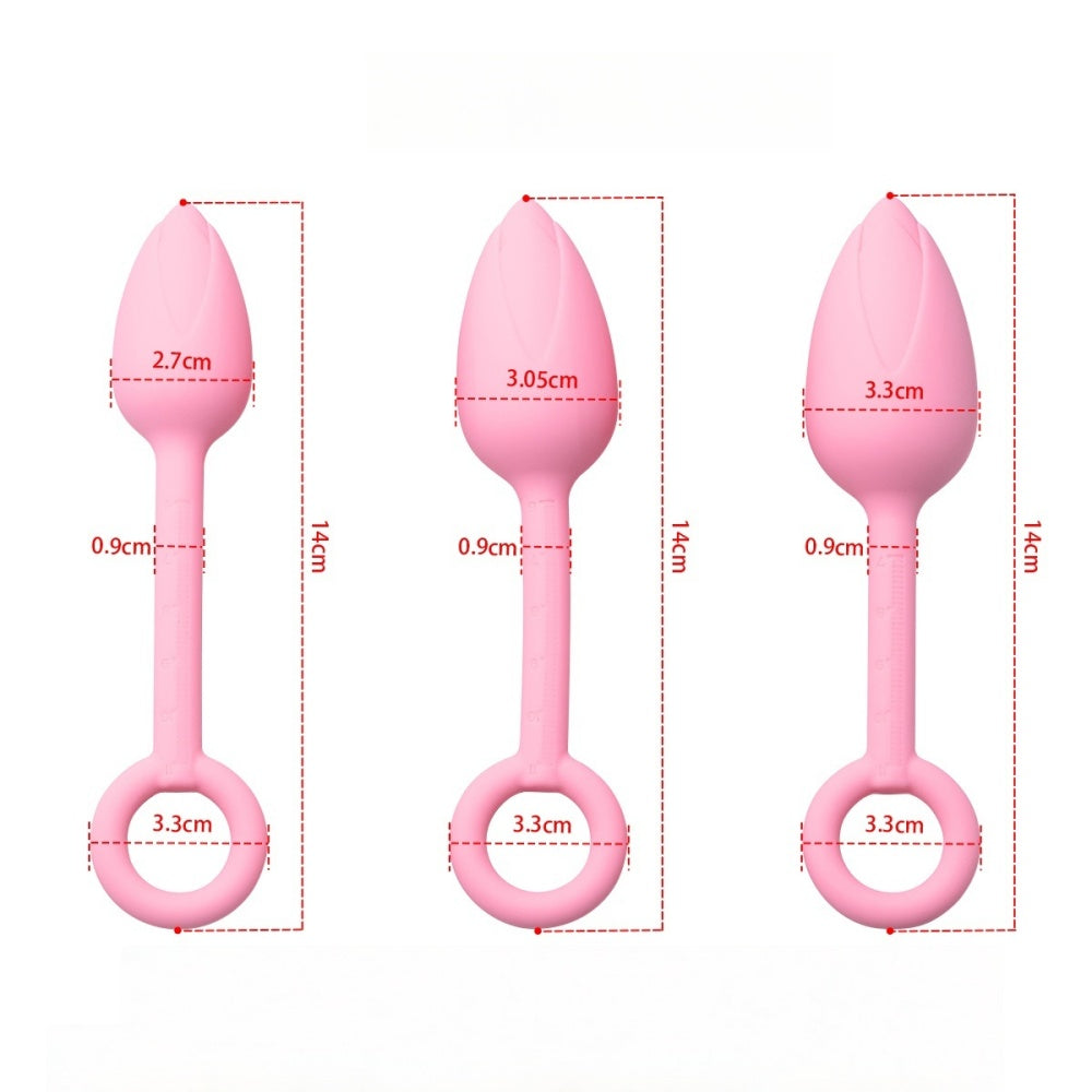 Loveangels Pink Silicone Tulip Bulb Anal Plug Set