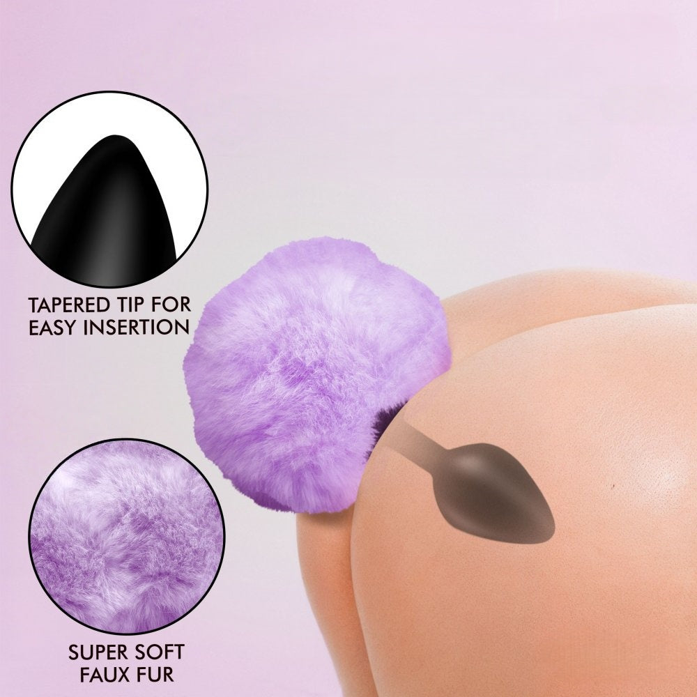 Loveangels Silicone Anal Plug With Purple Bunny Tail