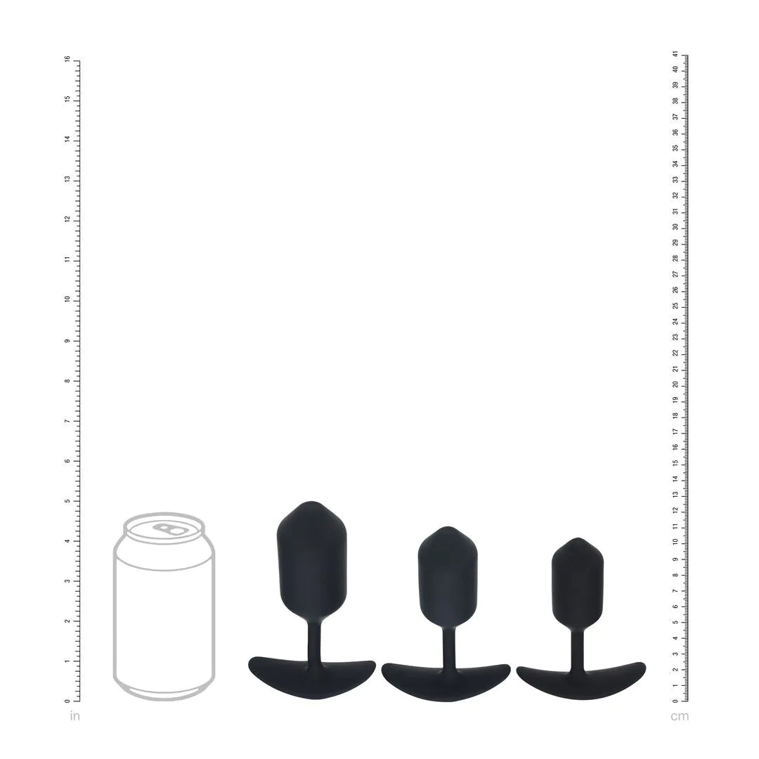 Levelz Silicone Weighted Anal Plug Training Set of 3 - Black