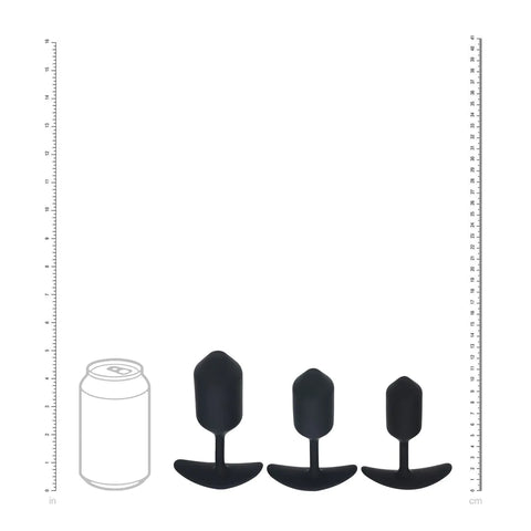 Levelz Silicone Weighted Anal Plug Training Set of 3 - Black
