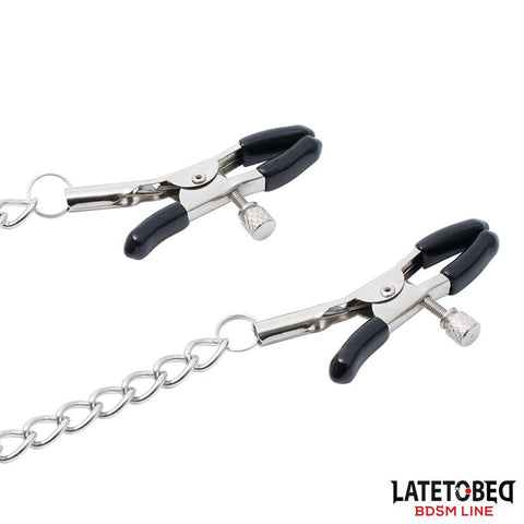 Late To Bed Nipple Clamps With Slave Pendant clamp detail