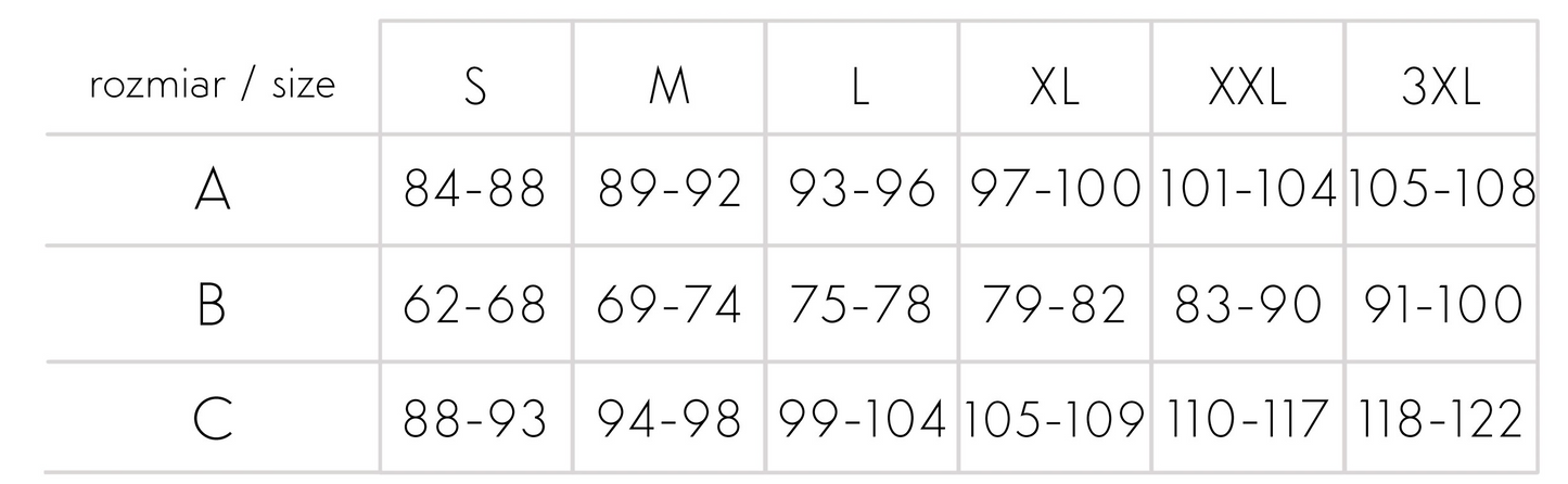 Liv Corsetti size chart
