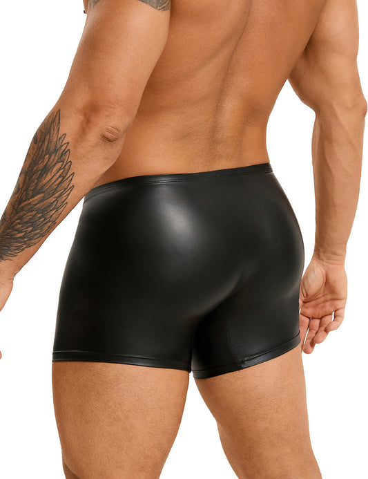 Loveangel's PU Men's Short With Zip model back