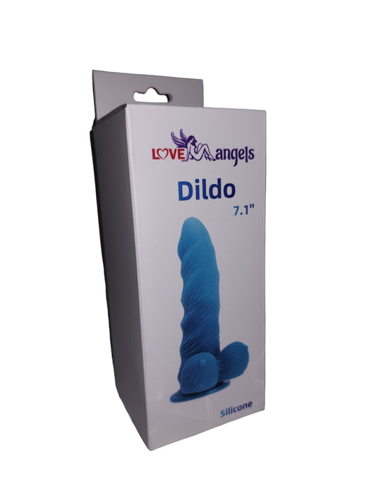Loveangels 7.1 Inch Blue Ribbed Dildo box