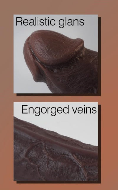 Loveangels 10.9" Big Size Dildo - Deep Brown details