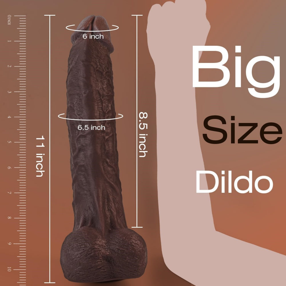 Loveangels 10.9" Big Size Dildo - Deep Brown size