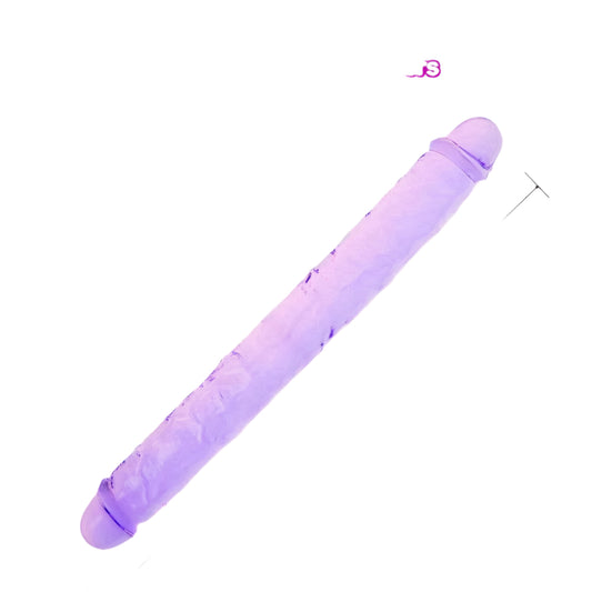 Loveangels 13.2" Purple Clear Double Ended Dildo Sizing