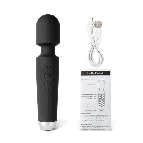 Loveangels 20 Pattern Small Black Wand with charger and manual