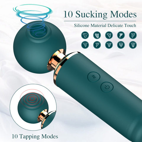 Loveangels 3 in 1 Double Sided Wand With Vibration, Suction And Thrusting Sucking Modes