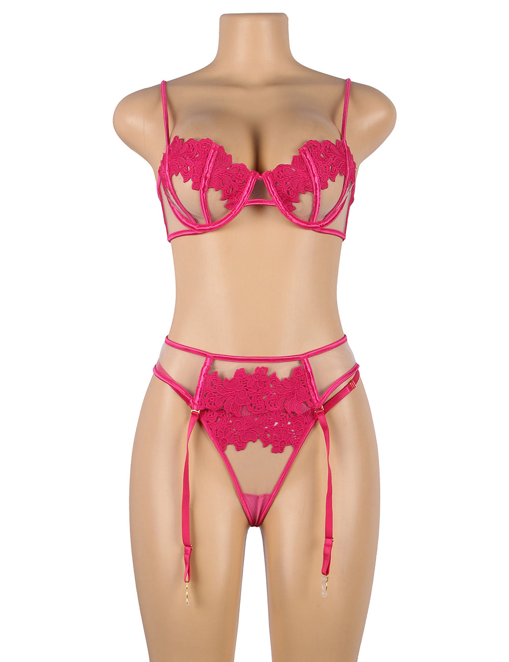 Loveangels 3pc Magenta Set on mannequin