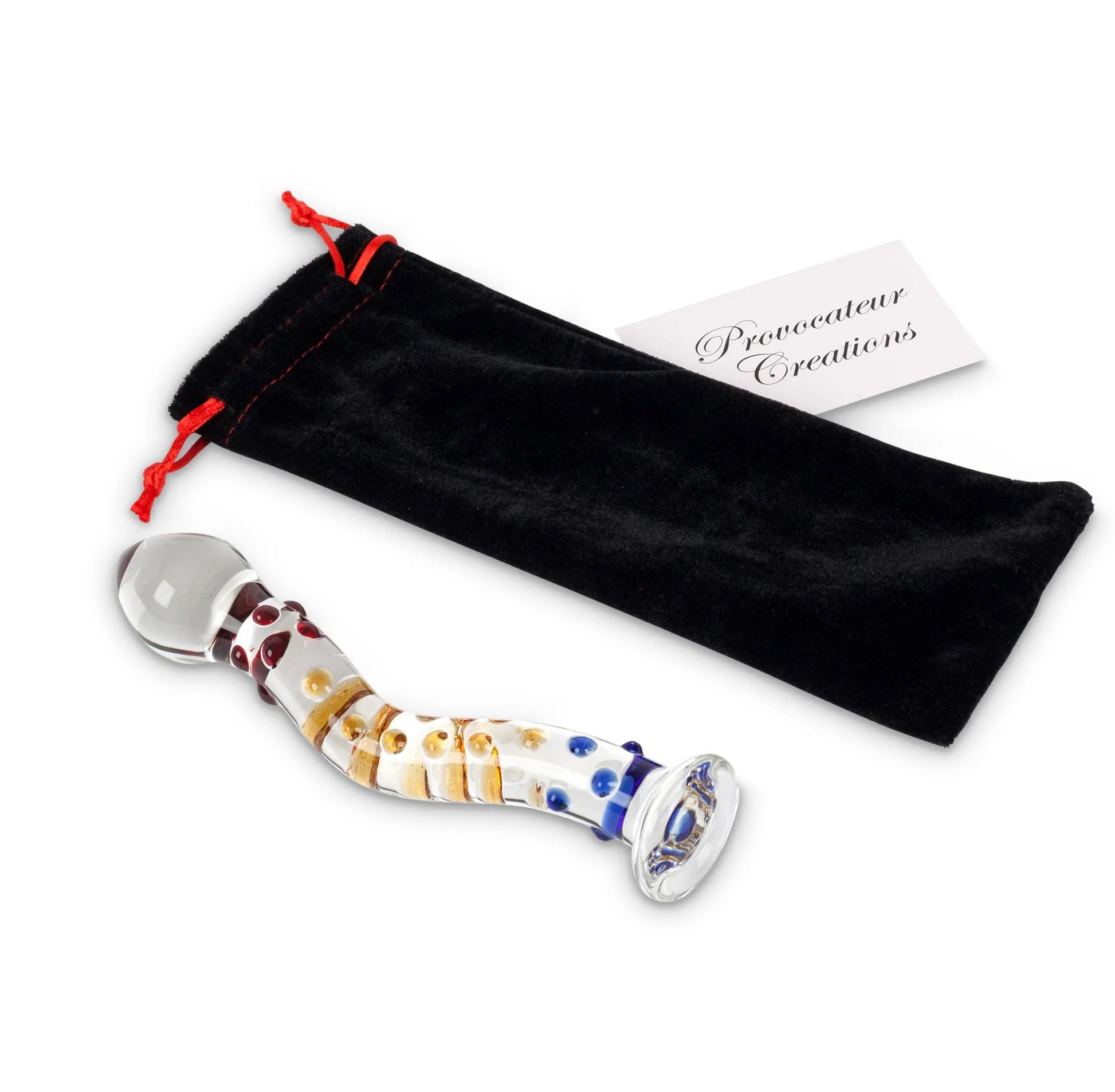 Loveangels 6.8 Inch Tempered Glass Curvy Nubby Dildo with bag