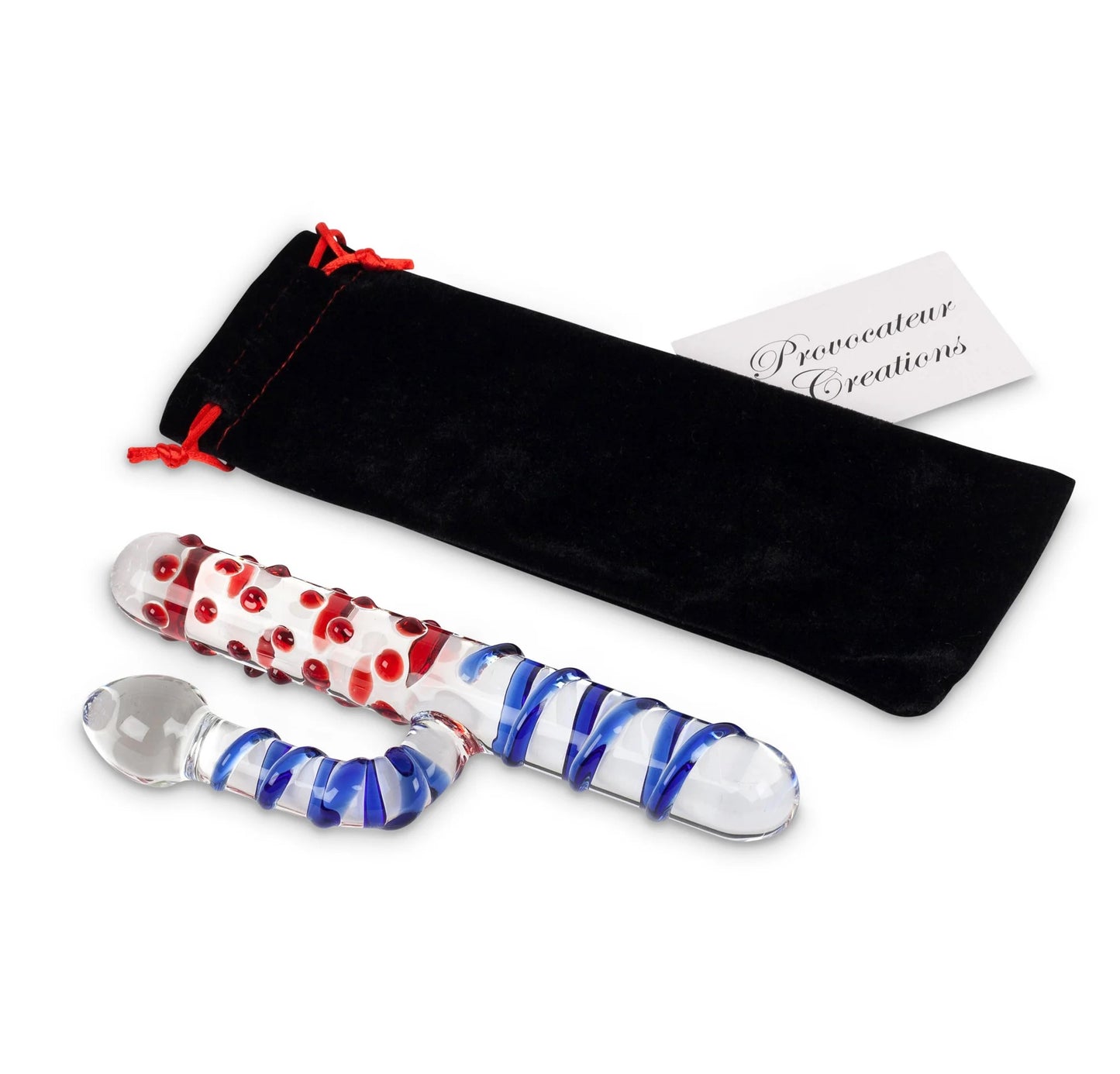 Loveangels 7.4 Inch Tempered Glass Rabbit Double Dildo with bag