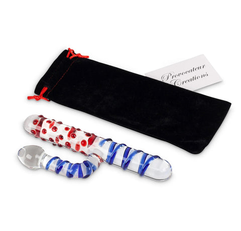 Loveangels 7.4 Inch Tempered Glass Rabbit Double Dildo with bag