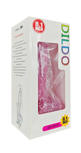 Loveangels 8.08 Inches Pink TPE Dildo with Suction Cup Box