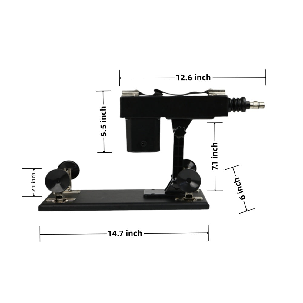 Loveangels Adjustable Thrusting Sex Machine with 6 Attachments Measurements