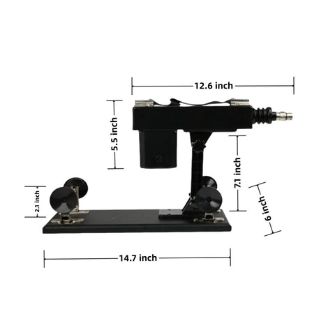 Loveangels Adjustable Thrusting Sex Machine with 6 Attachments Measurements