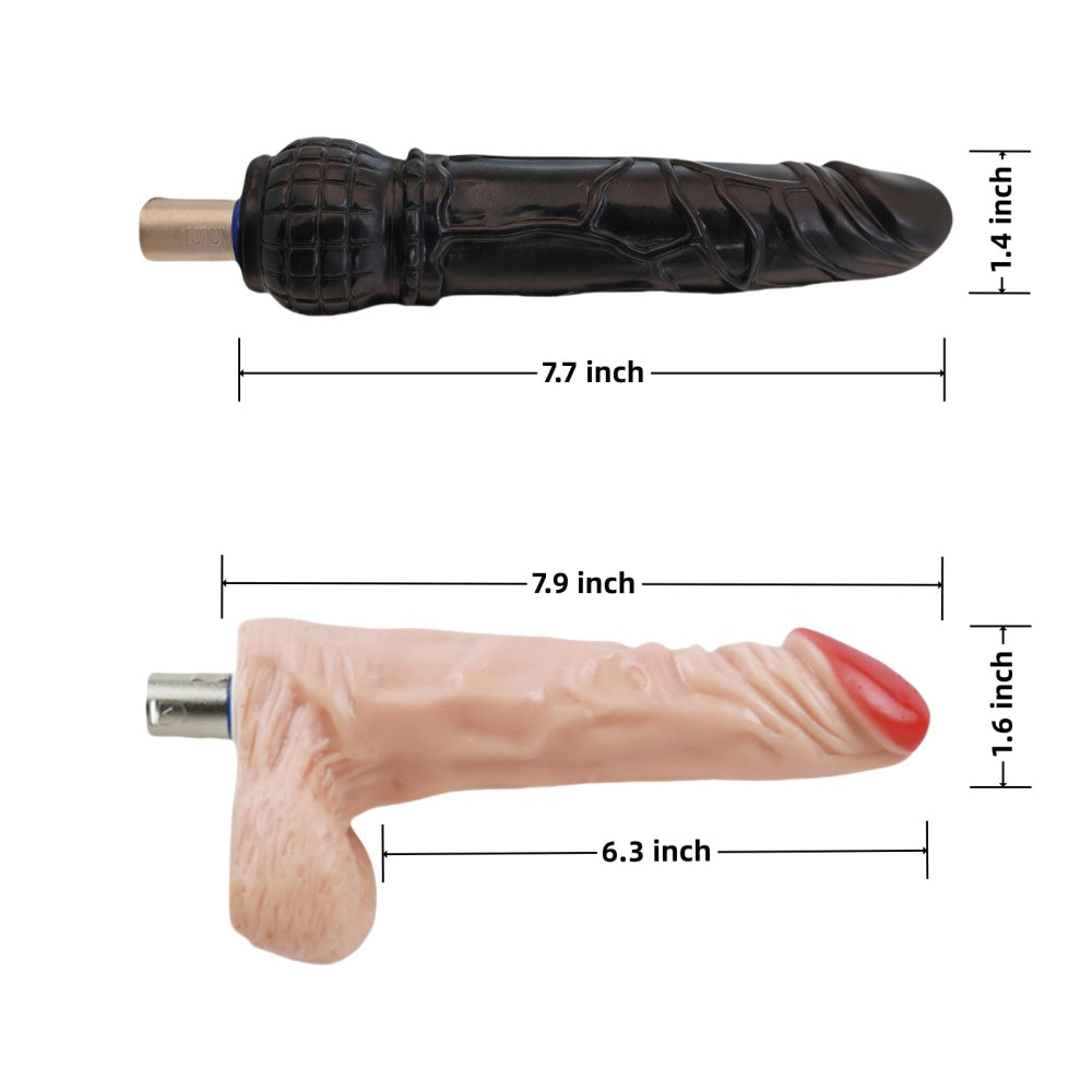 Loveangels Adjustable Thrusting Sex Machine with 6 Attachments Dildo Measurements