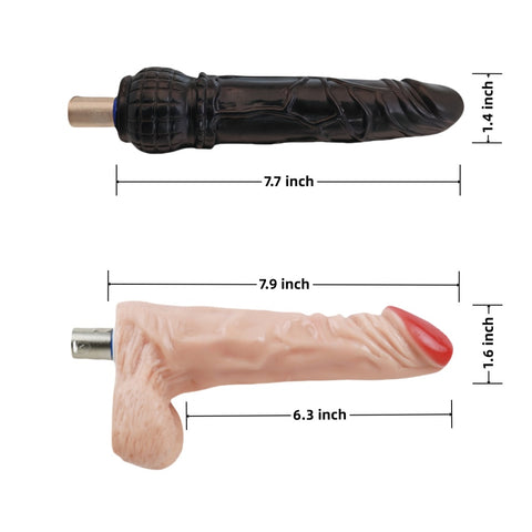 Loveangels Adjustable Thrusting Sex Machine with 6 Attachments Dildo Measurements