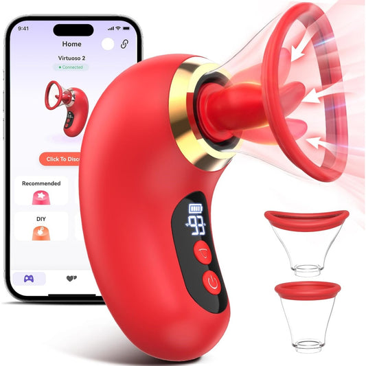 Loveangels_App_Control_LCD_Vibrating_Sucking_And_Licking_Pump Front