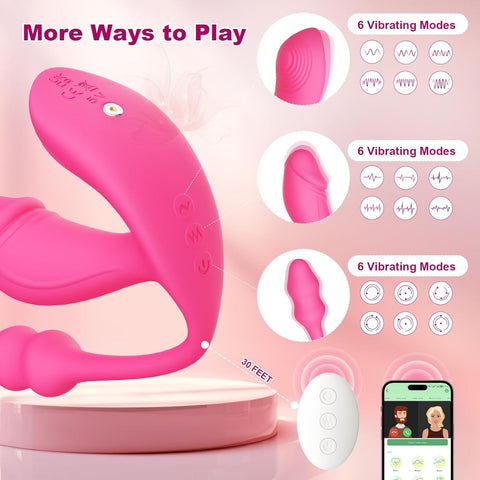 Loveangels App Control Panty Vibrator with Dildo and Anal Plug Vibration Modes