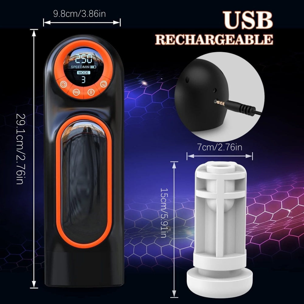 Loveangels Automatic Sucking, Thrusting, Vibrating and Moaning Masturbator Charging