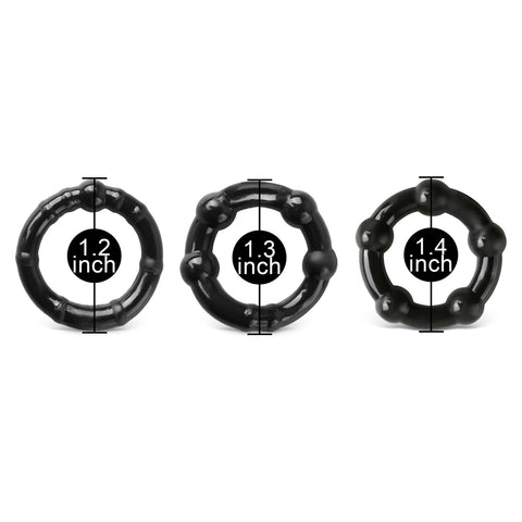 Loveangels Beaded Cock Rings 3 Pack Sizing