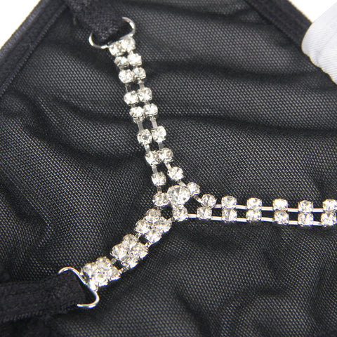 Loveangels Black G-String With Diamond Back detail