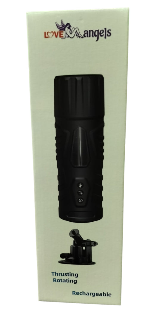 Loveangels Black Knight Thrusting And Rotating Masturbator With Base box