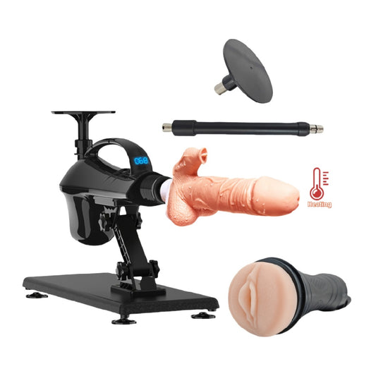 Loveangels Black Sex Machine with Vibrating, Thrusting, Rotating & Heating