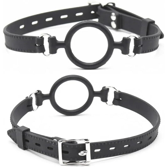 Loveangels Black Silicone Open Mouth Gag O-ring Gag