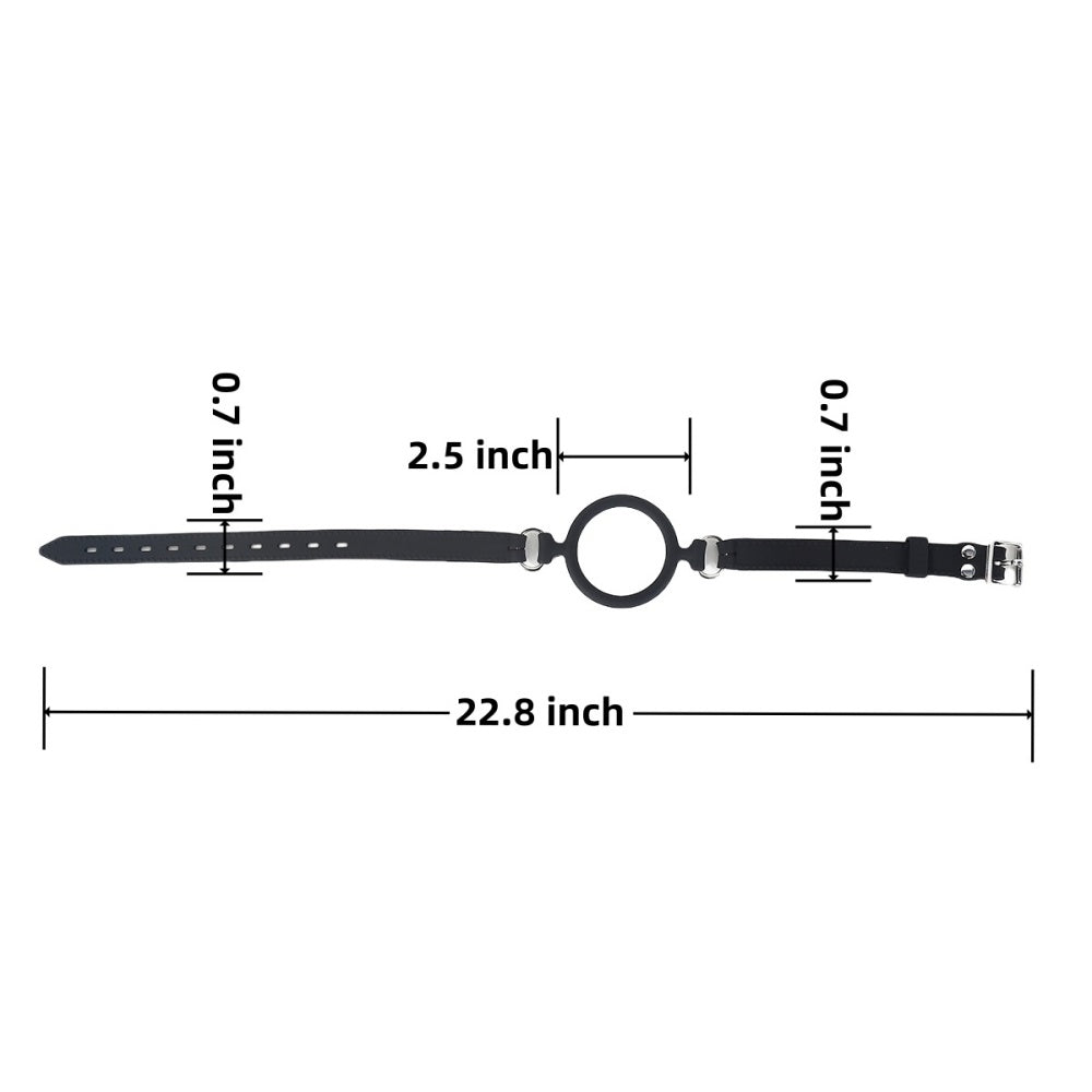 Loveangels Black Silicone Open Mouth Gag O-ring Gag Measurements