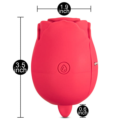 Loveangels Dual Ended Vibrating Air Pulse And Licker Rose size