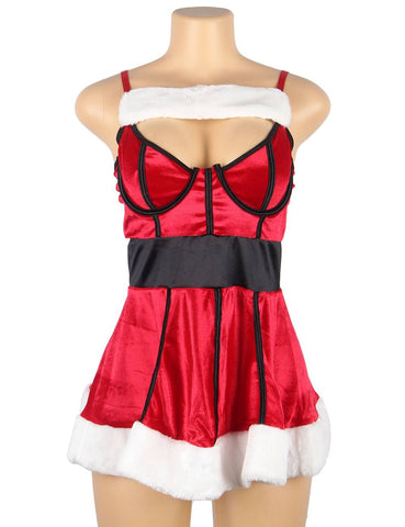 Loveangels Fashion Sexy Red Playful Christmas Dress on mannequin