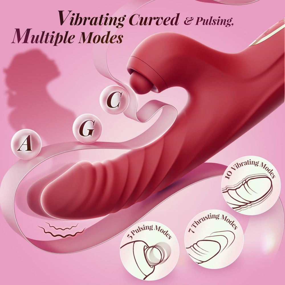 Loveangels Heating, Thrusting Vibrator With Tapping Ball features