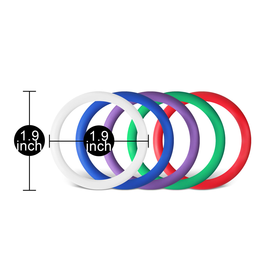 Loveangels Love Magic Rainbow Silicone Rings 5pk size