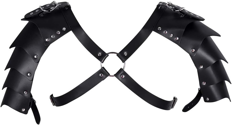 Loveangels Men's Leather Look Adjustable Chest Harness