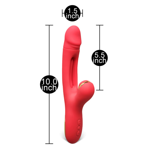 Loveangels Rabbit Vibrator with Air Pulse and Flickering Pendulum Dimensions