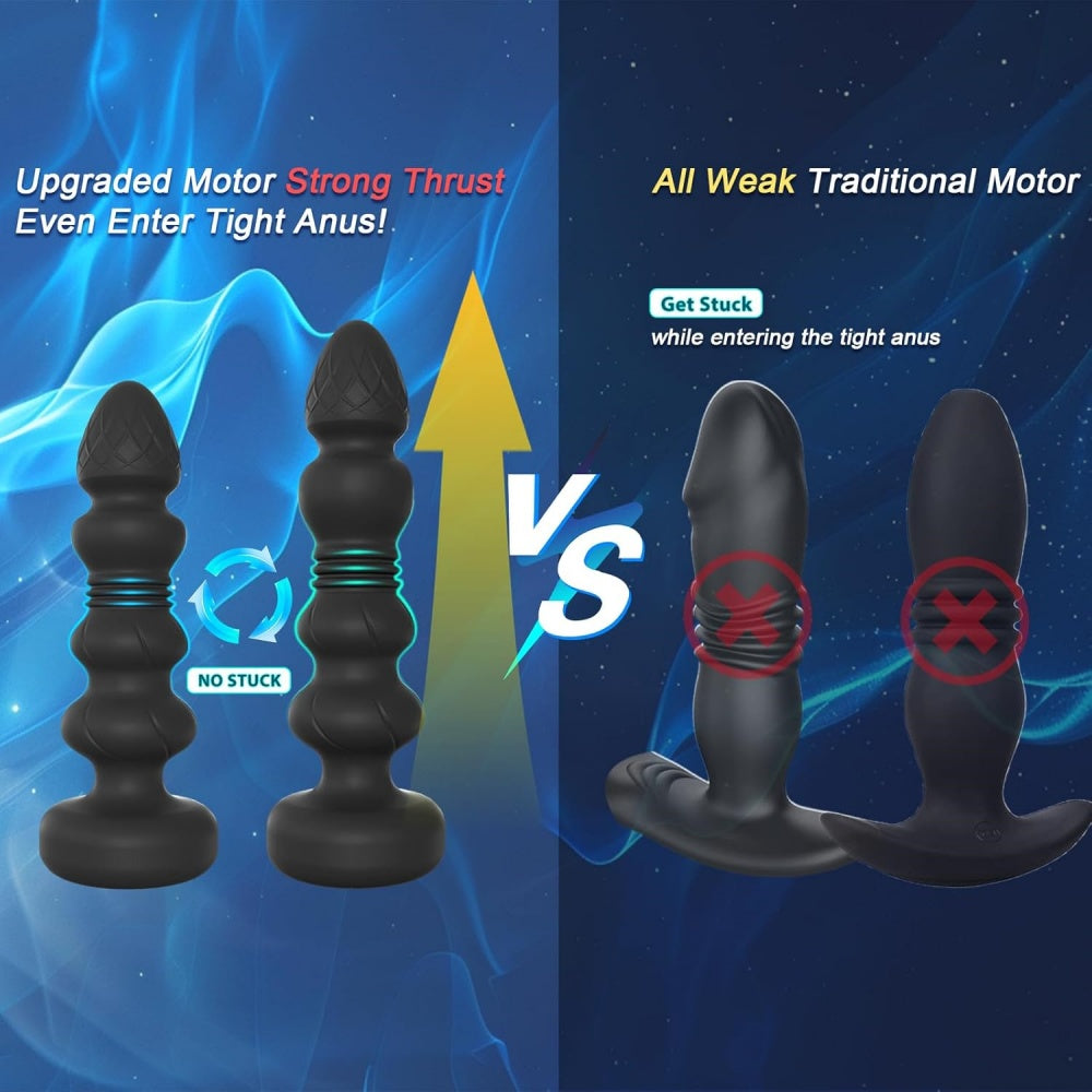 Loveangels Rechargeable Vibrating And Thrusting Prostate Massager With Remote Strong Motor