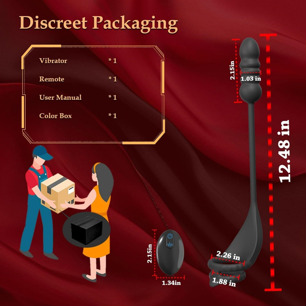Loveangels Remote Control Thrusting Prostate Massager With Penis Ring Sizing